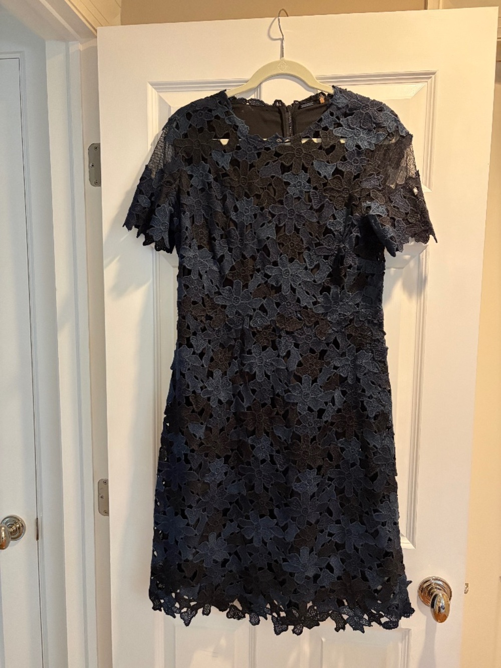 Elie Tahari blue and black lace dress - Size 12 (US)
